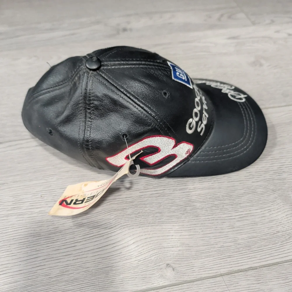 Vintage Modern Headwear‎ Hat Black Leather Dale Earnhardt GM NASCAR Racing USA